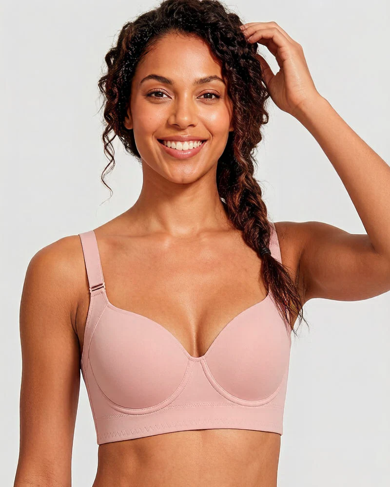 Push-Up Back Smoothing Bra-Brown - Image 14