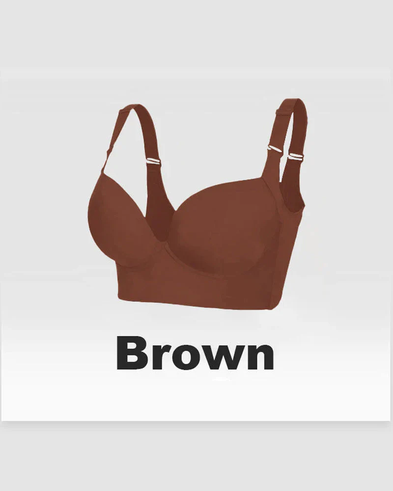 Push-Up Back Smoothing Bra-Brown - Image 18