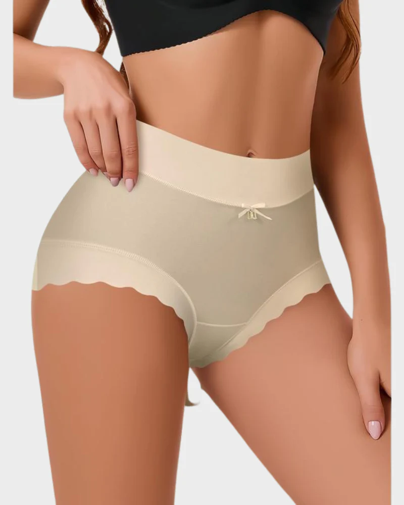 Silky High-Waist Seamless Briefs With Scalloped Edges (6 pack) - Image 5