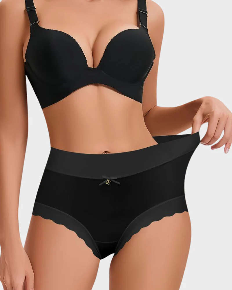 Silky High-Waist Seamless Briefs With Scalloped Edges (6 pack) - Image 7
