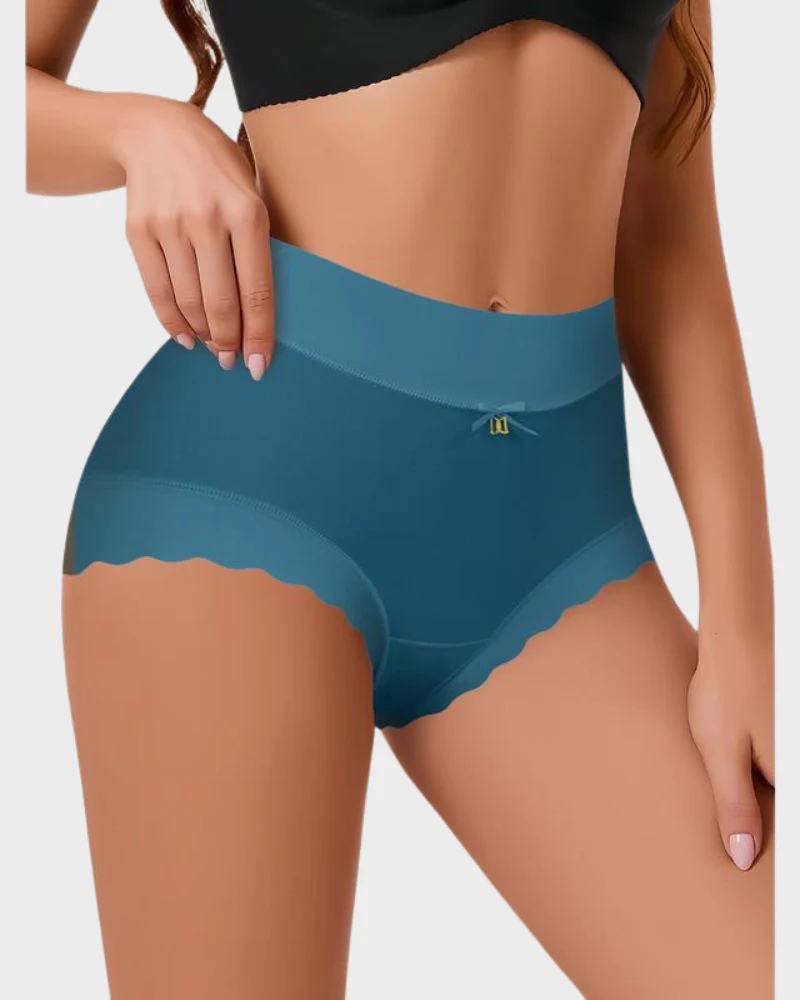 Silky High-Waist Seamless Briefs With Scalloped Edges (6 pack) - Image 8
