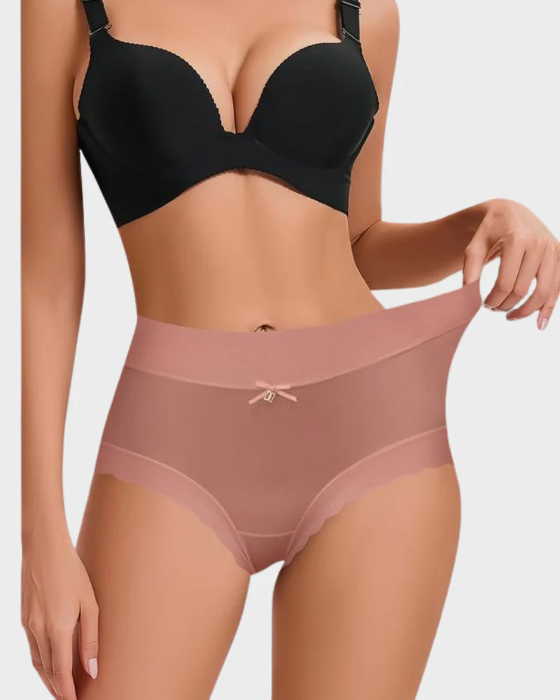 Silky High-Waist Seamless Briefs With Scalloped Edges (6 pack) - Image 9