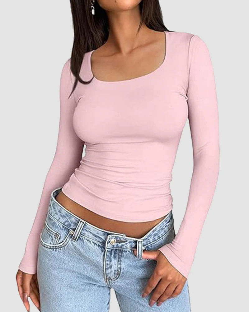 Slim-Fit Square-Neck Crop Top - Image 4