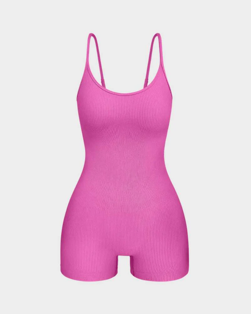Slimming Spaghetti Strap Romper Shorts - Image 10