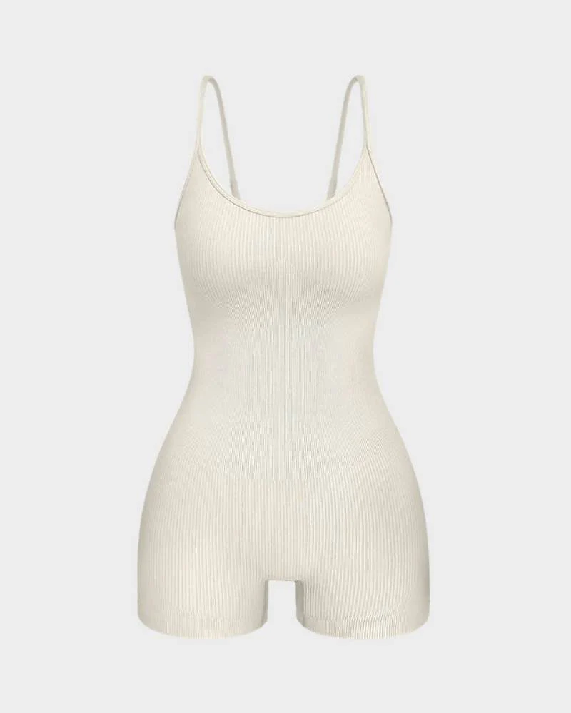 Slimming Spaghetti Strap Romper Shorts - Image 11
