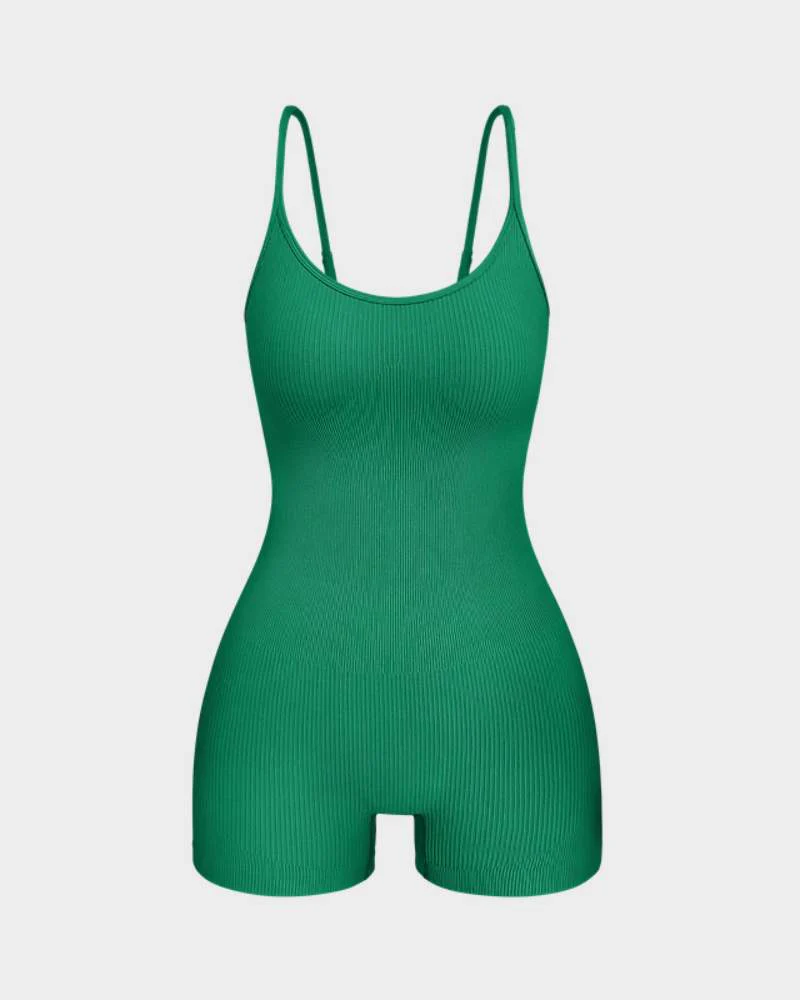 Slimming Spaghetti Strap Romper Shorts - Image 12