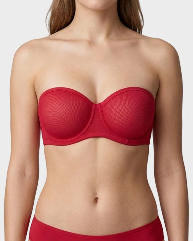 Strapless Mesh Bra with Underwire Lift and Sculpting Fit - Image 31