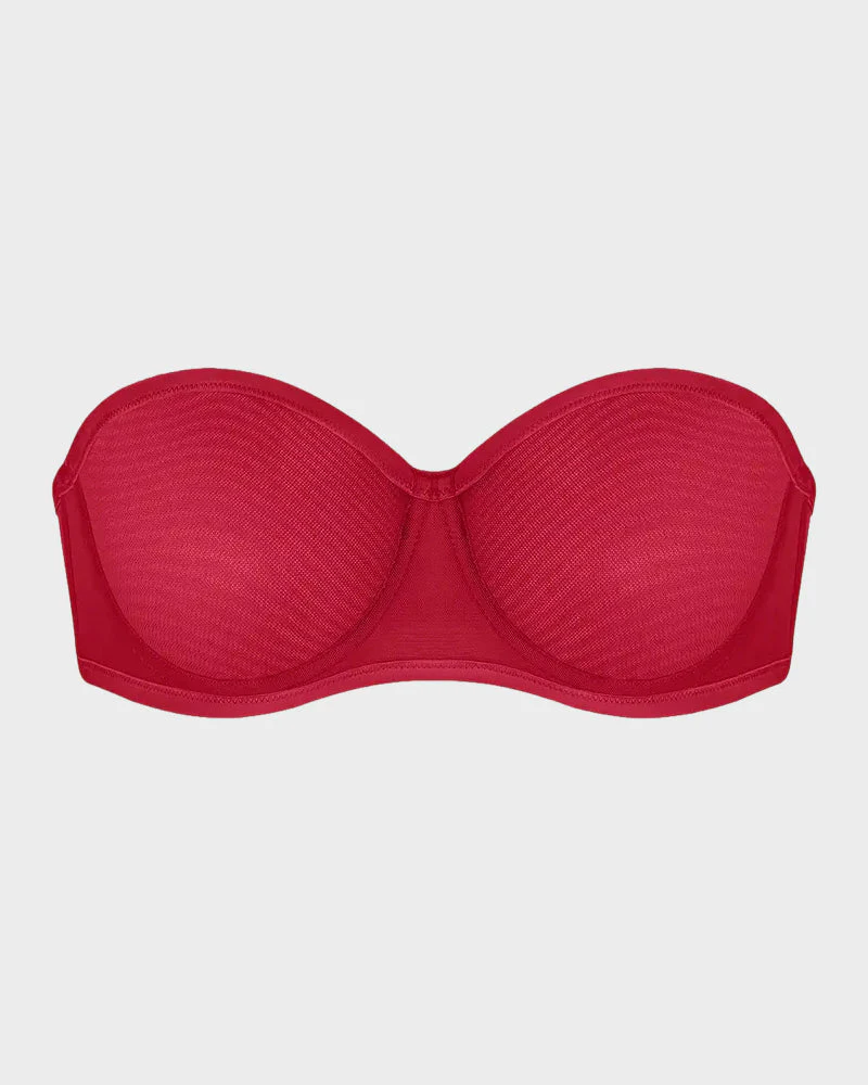 Strapless Mesh Bra with Underwire Lift and Sculpting Fit - Image 37