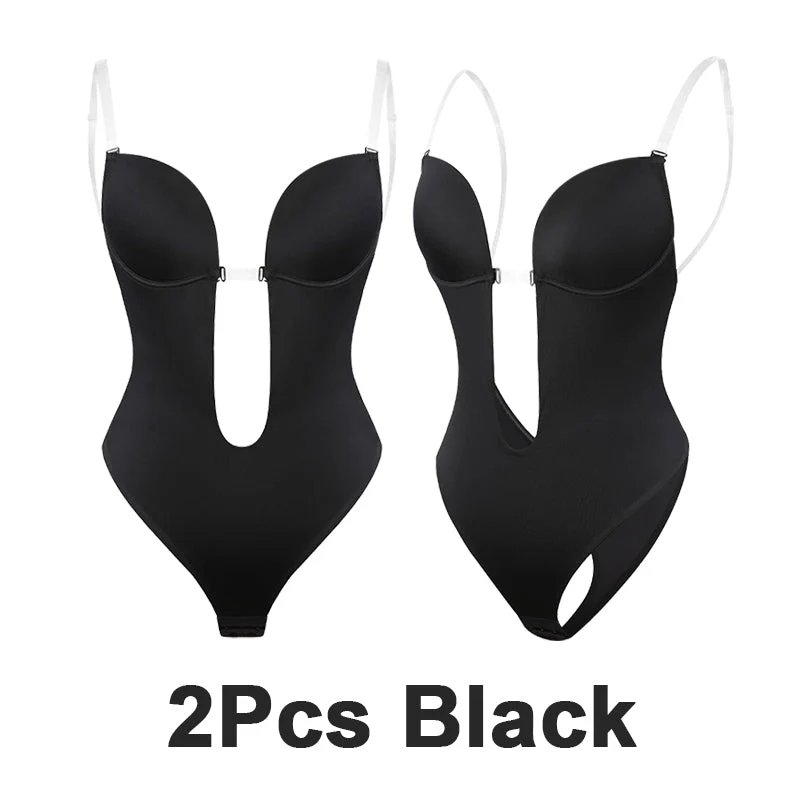 Strapless U Plunge Thong Bodysuit - Image 11
