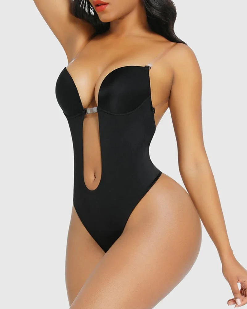 Strapless U Plunge Thong Bodysuit - Image 3