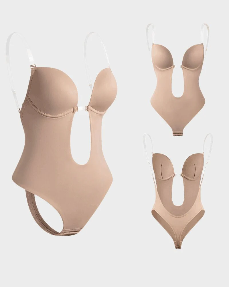 Strapless U Plunge Thong Bodysuit - Image 8