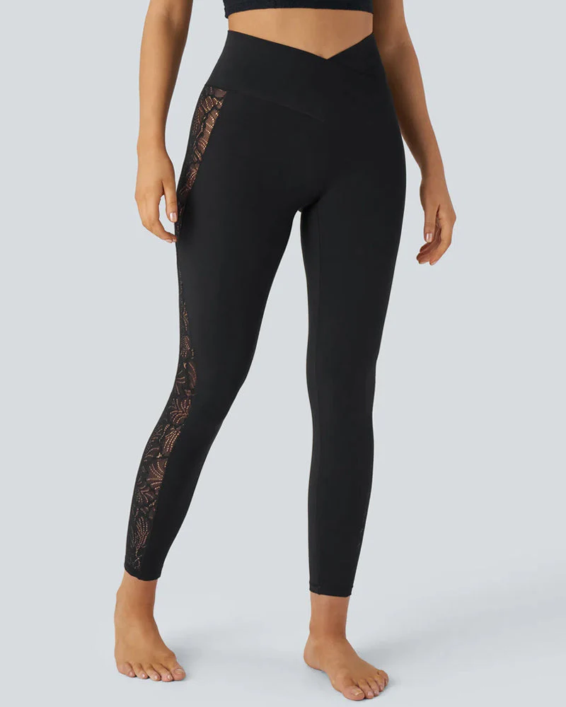 High-Waist Tummy Control Butt Lifting Lace Leggings - Image 5