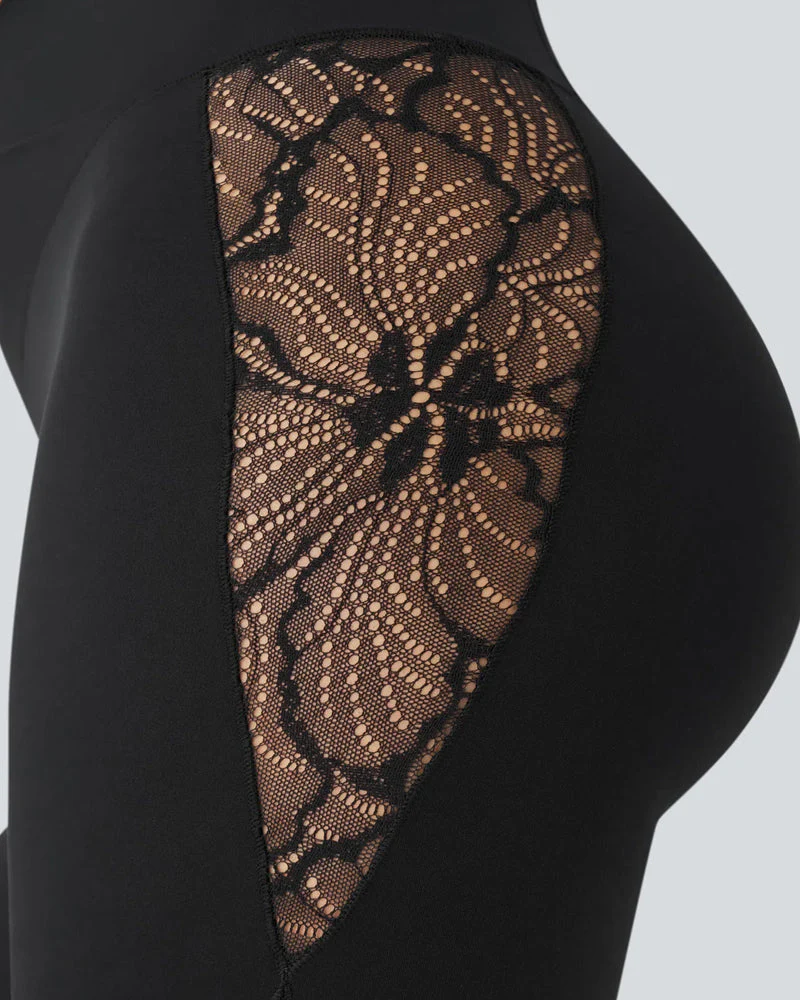High-Waist Tummy Control Butt Lifting Lace Leggings - Image 7