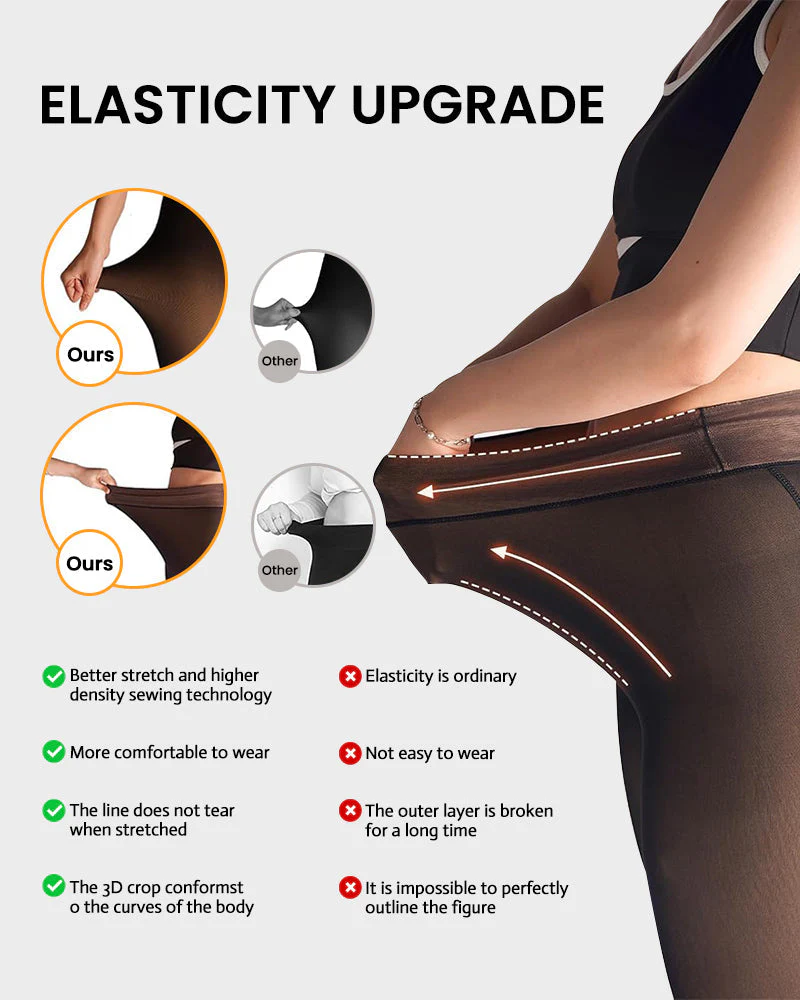 Translucent Fleece Lined Tights For Women - Image 14