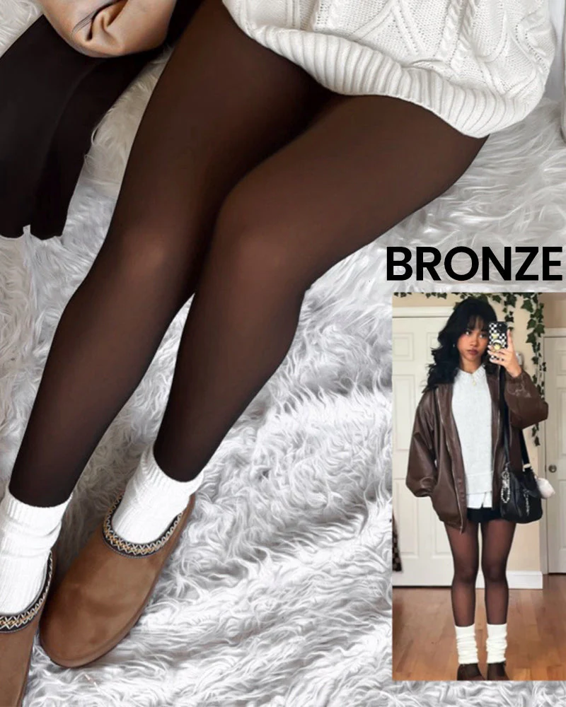 Translucent Fleece Lined Tights For Women - Image 3