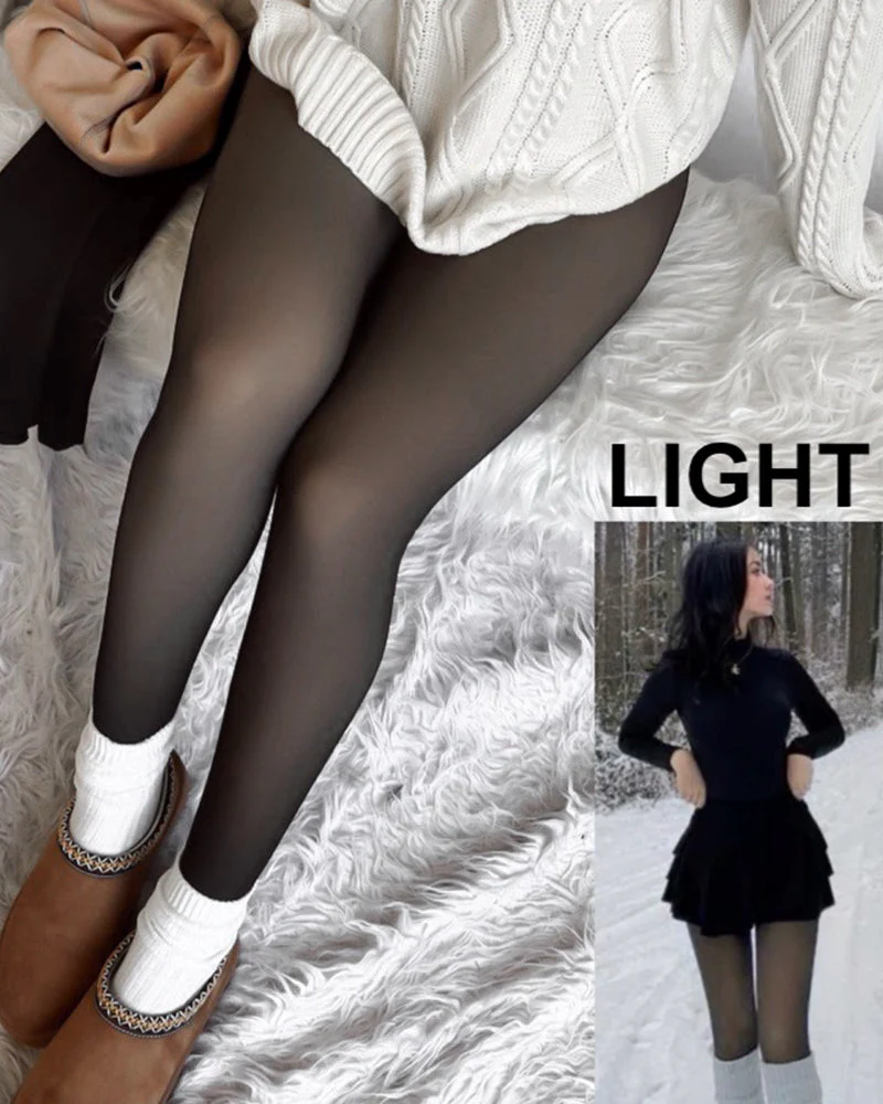 Translucent Fleece Lined Tights For Women - Image 4