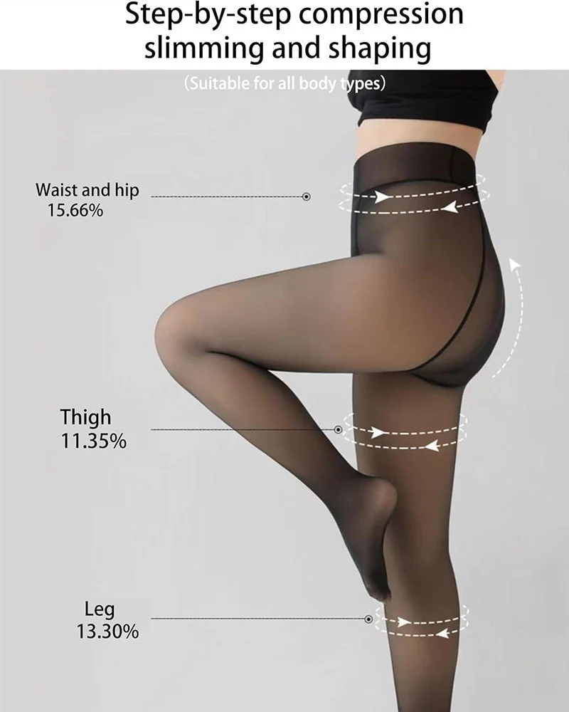 Translucent Fleece Lined Tights For Women - Image 7