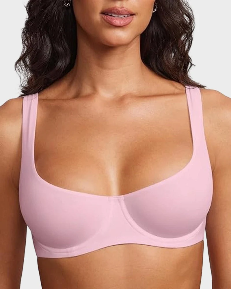 Underwire Support Seamless Unlined Balconette Bra - Image 26