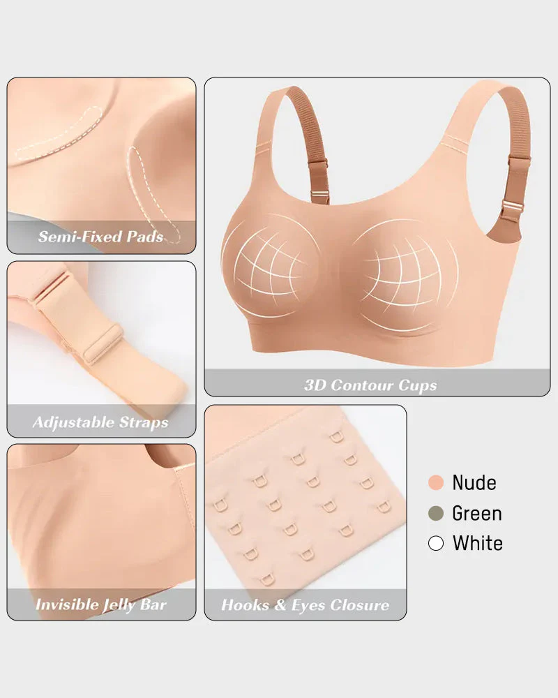 Wireless Full Coverage Jelly Bra with Breathable Straps - Image 7