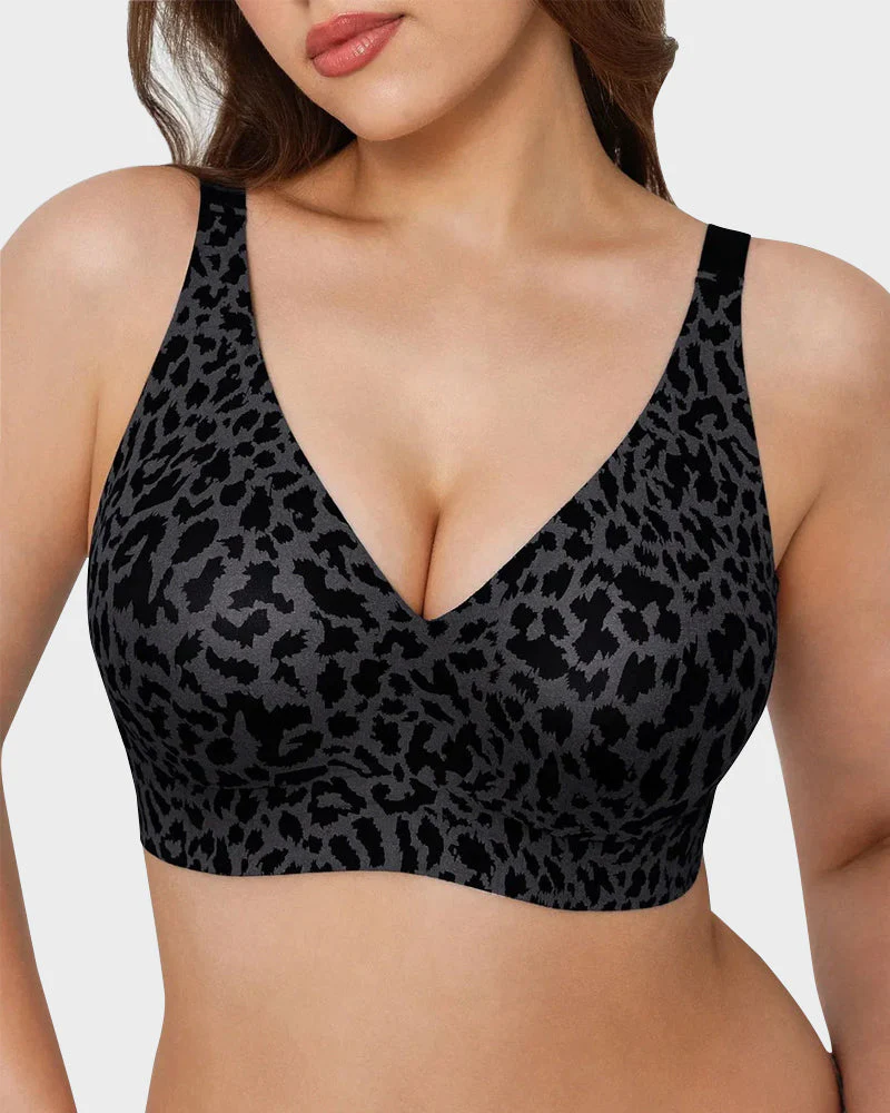 Wireless Leopard V-Neck Contour Bra - Image 13