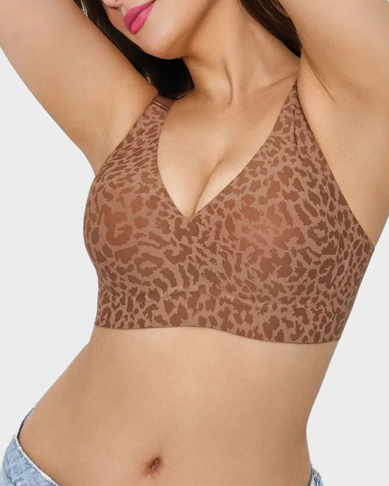 Wireless Leopard V-Neck Contour Bra - Image 8