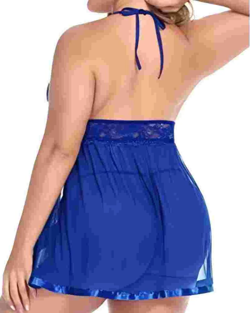 Women’s Plus Size Lace Babydoll – Mesh Chemise Sleepwear - Image 14