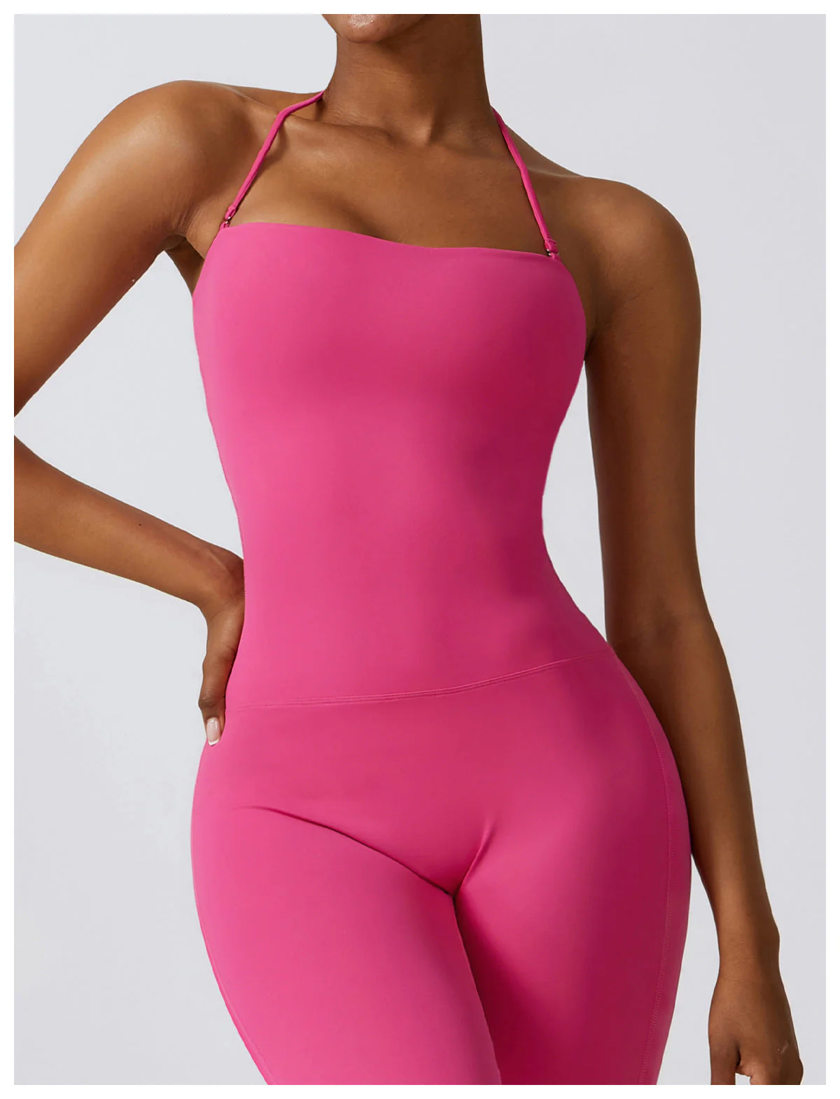Women’s Halter Neck Bodycon Flare Jumpsuit – Stretchy, Butt-Lifting Activewear - Image 13