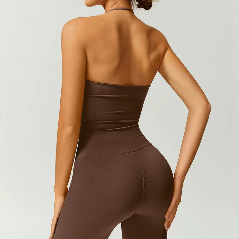 Women’s Halter Neck Bodycon Flare Jumpsuit – Stretchy, Butt-Lifting Activewear - Image 4