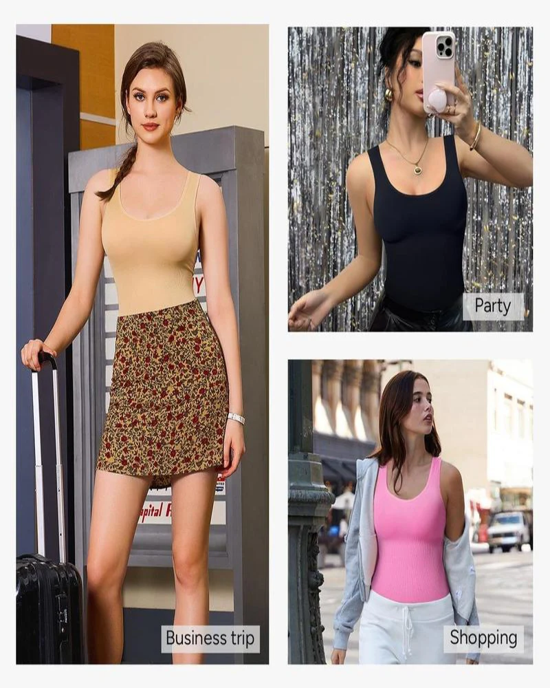 Women Seamless Round Neck Tummy Control Bodysuit - Image 7
