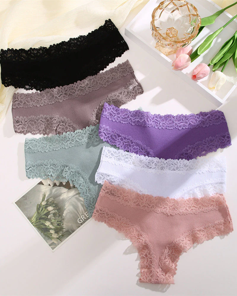 Women's Cotton Panties Lace Low Rise - Image 3