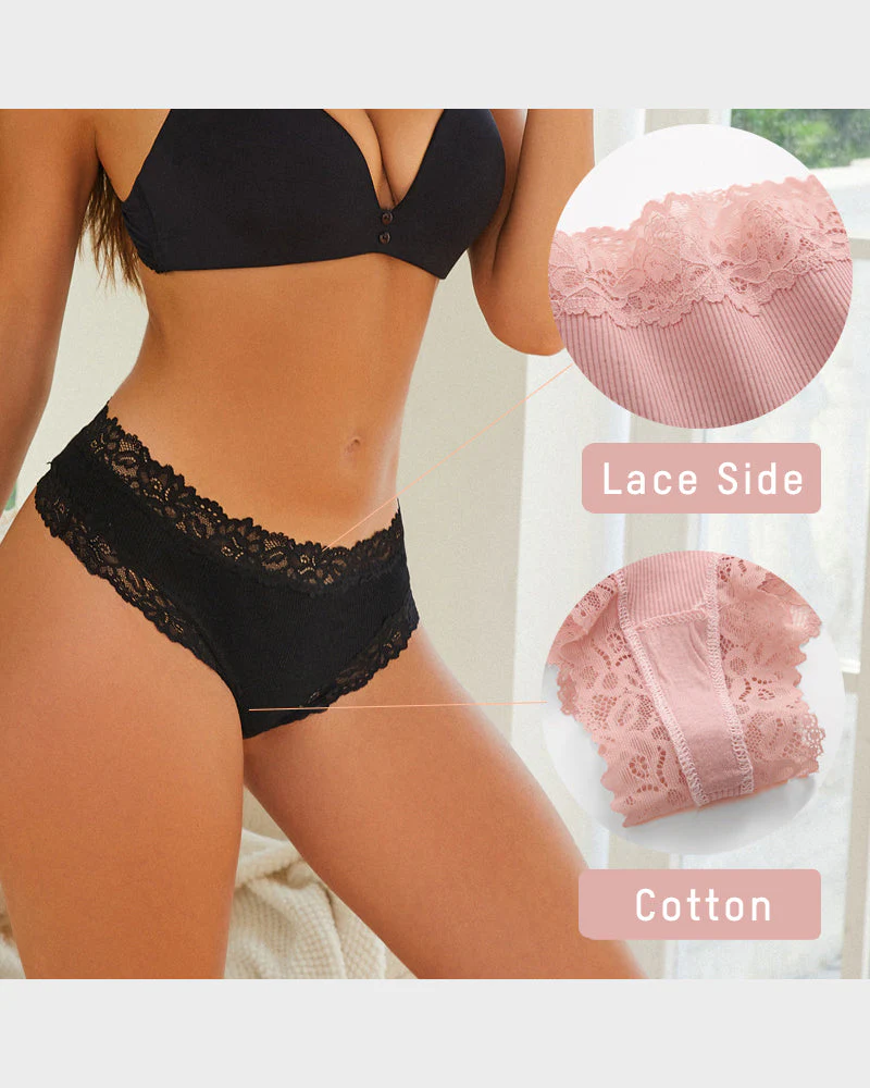 Women's Cotton Panties Lace Low Rise - Image 4