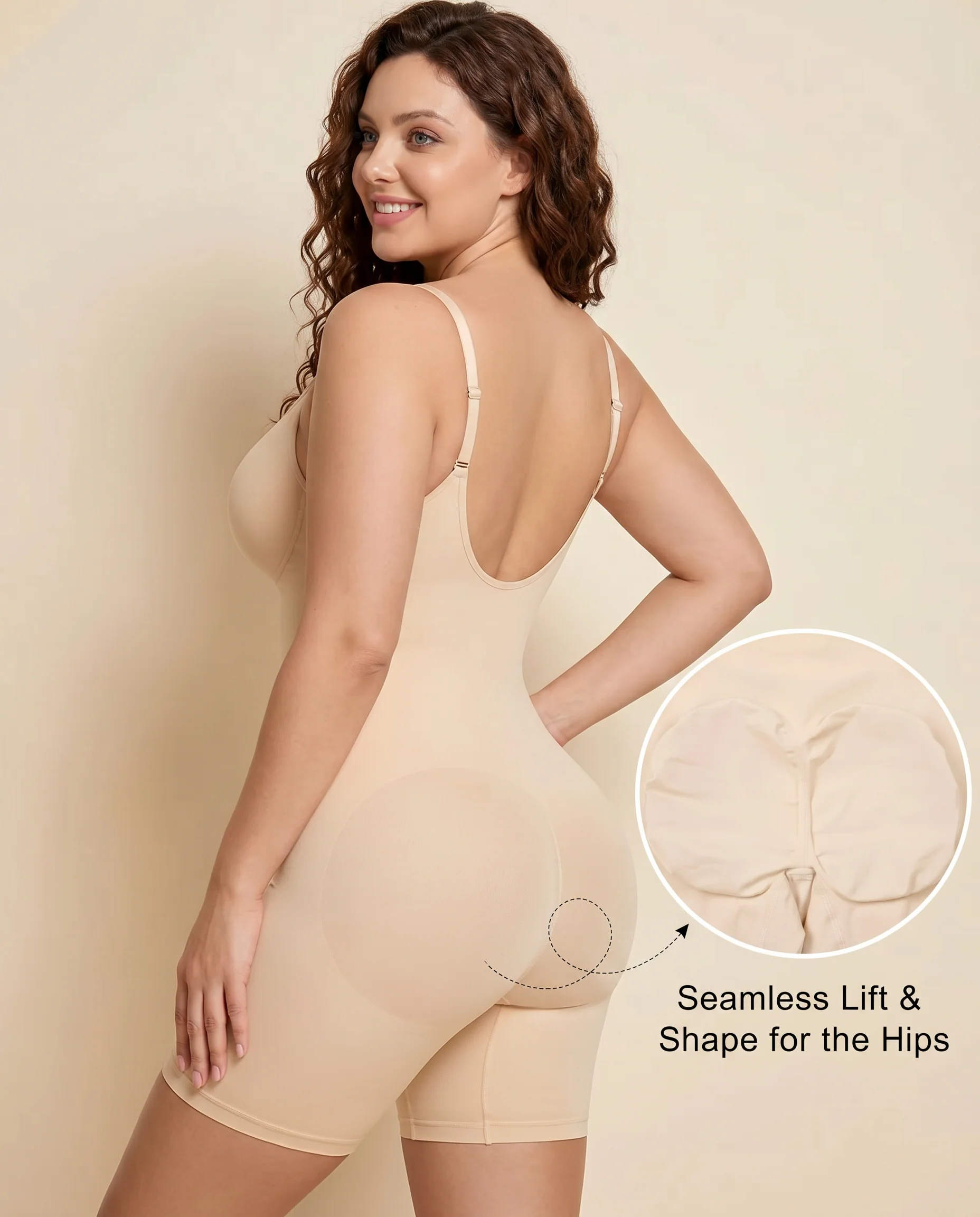 Women's High Elastic Zipper Adjustable Straps Breathable Mesh Design Tummy Control Body Shaper - Image 18