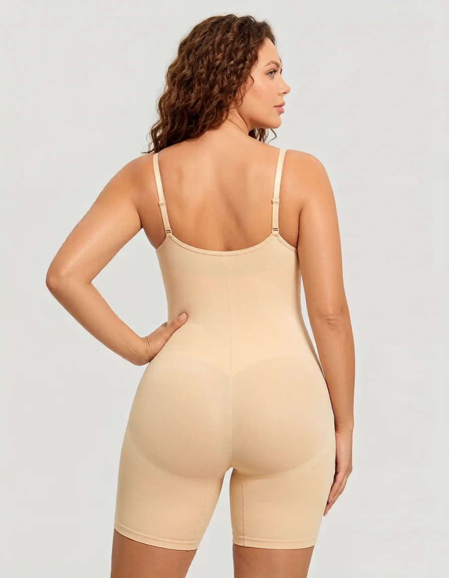 Women's High Elastic Zipper Adjustable Straps Breathable Mesh Design Tummy Control Body Shaper - Image 7