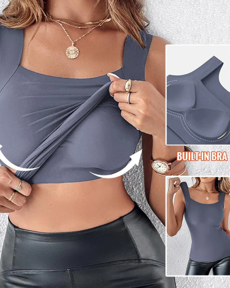 Women's Sleeveless Double-Layer Tank Tops Shaping Vest - Image 16