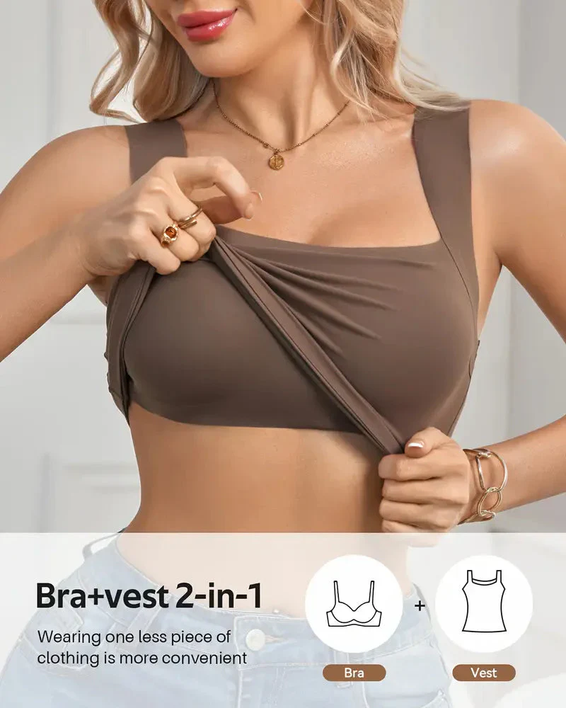Women's Sleeveless Double-Layer Tank Tops Shaping Vest - Image 3