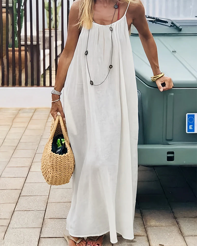 Women’s Chic Solid Color Backless Cami Dress - Image 14