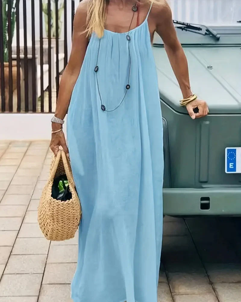 Women’s Chic Solid Color Backless Cami Dress - Image 22