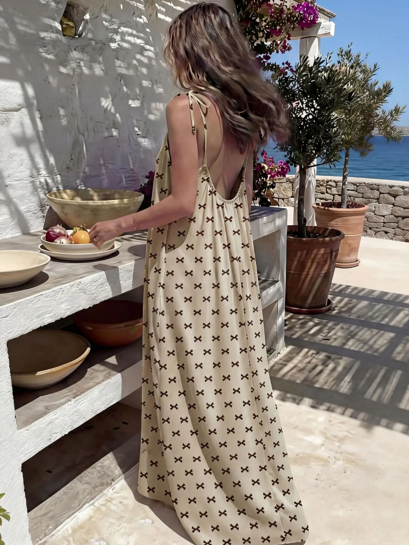 Women’s Chic Solid Color Backless Cami Dress - Image 39