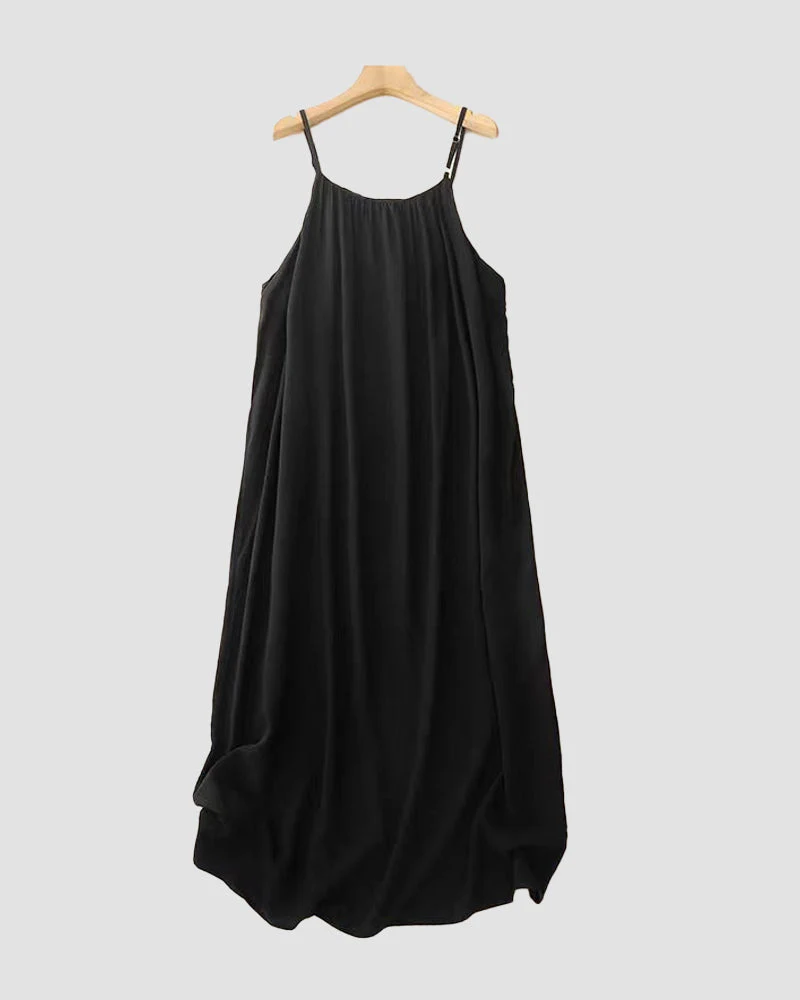 Women’s Chic Solid Color Backless Cami Dress - Image 4