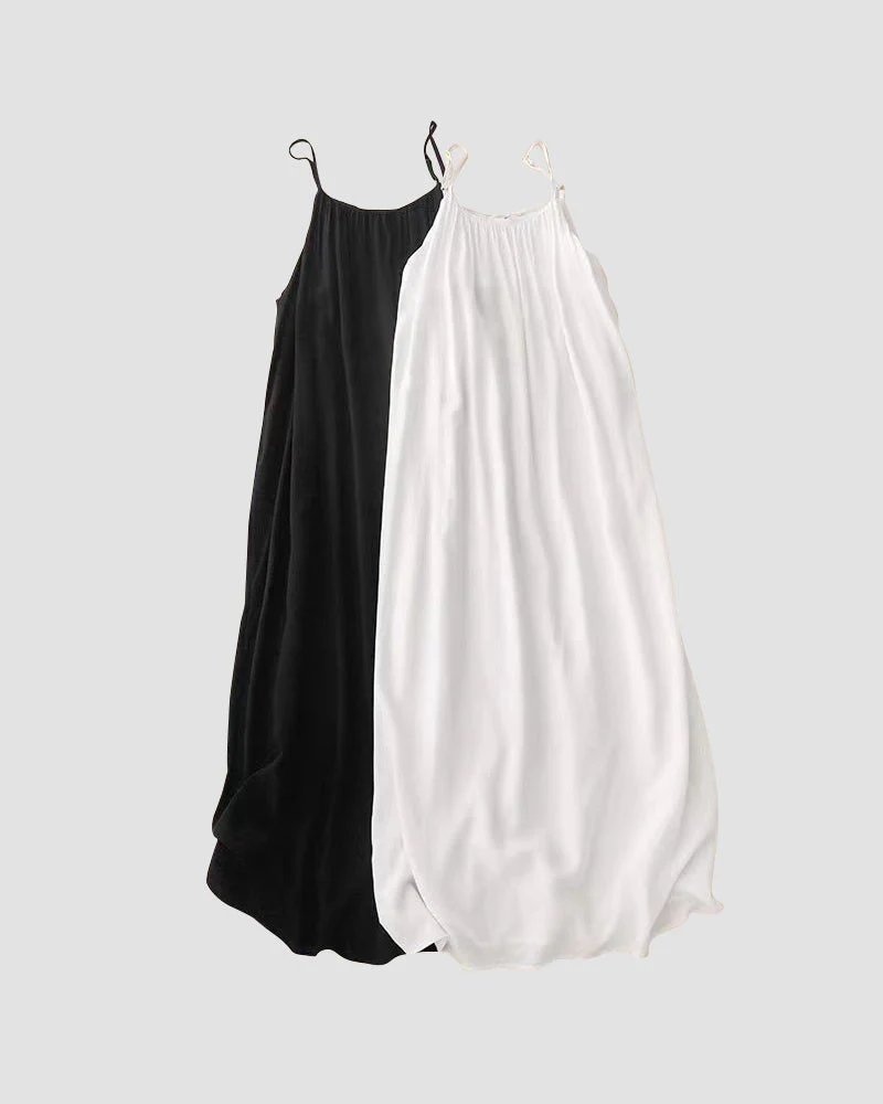 Women’s Chic Solid Color Backless Cami Dress - Image 5