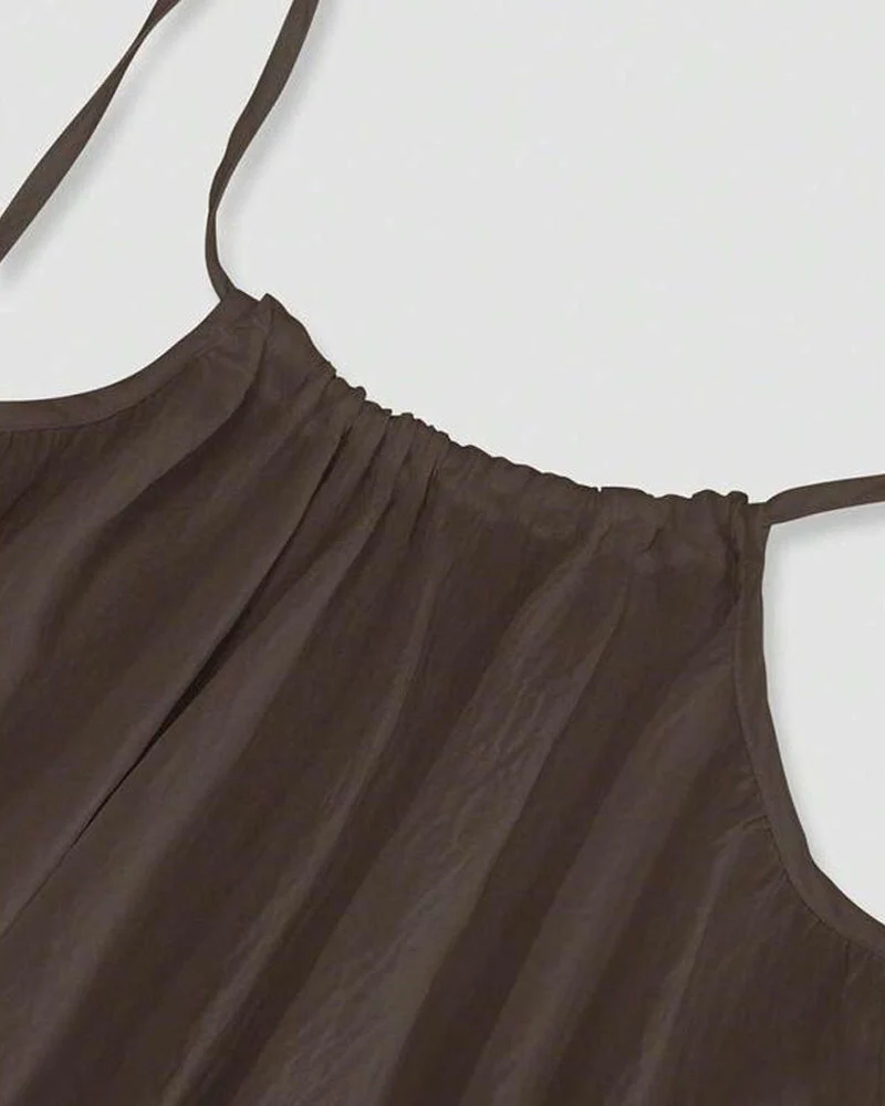 Women’s Chic Solid Color Backless Cami Dress - Image 9