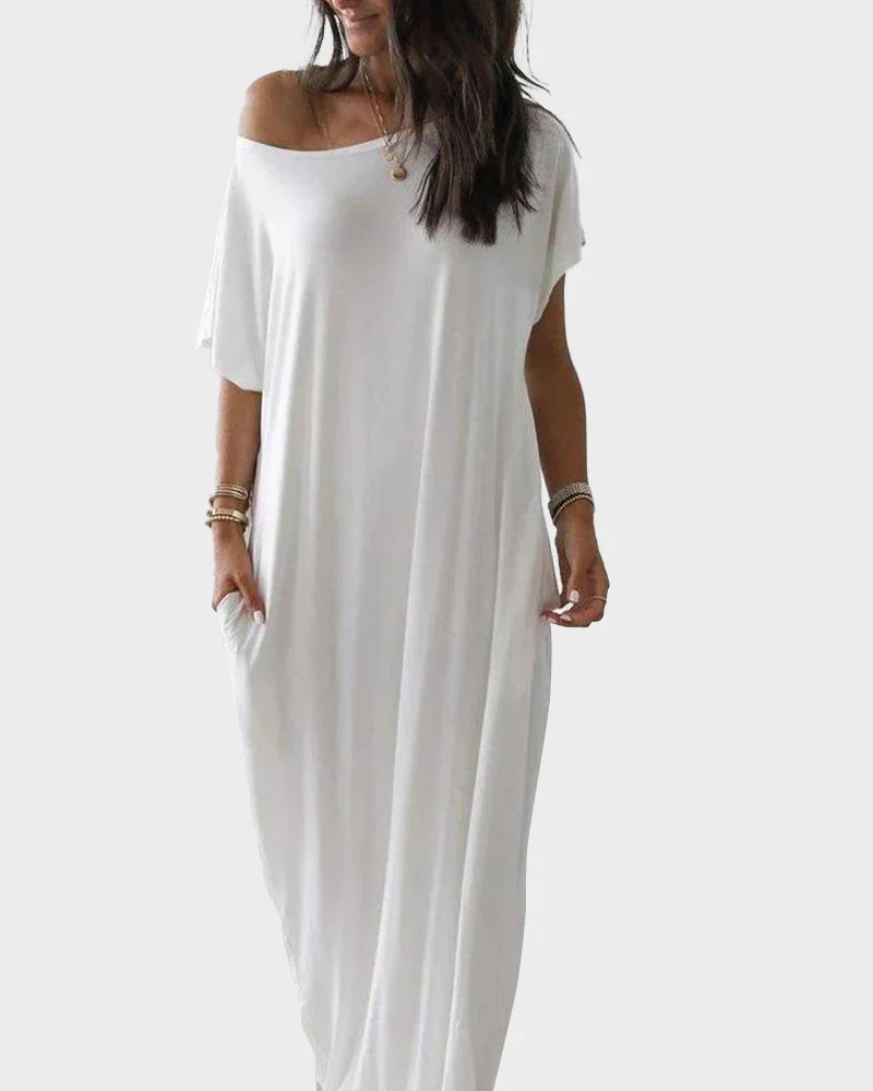 Women’s Solid Color Batwing Sleeve Casual Nightdress - Image 10