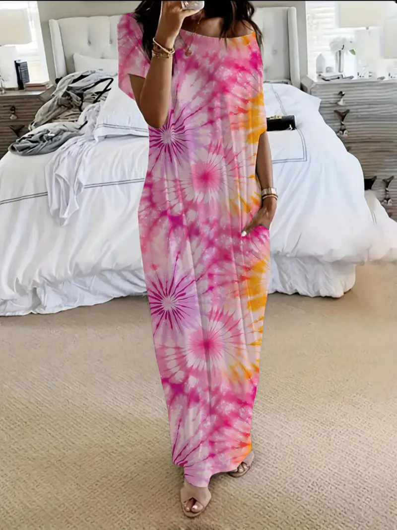 Women’s Solid Color Batwing Sleeve Casual Nightdress - Image 12