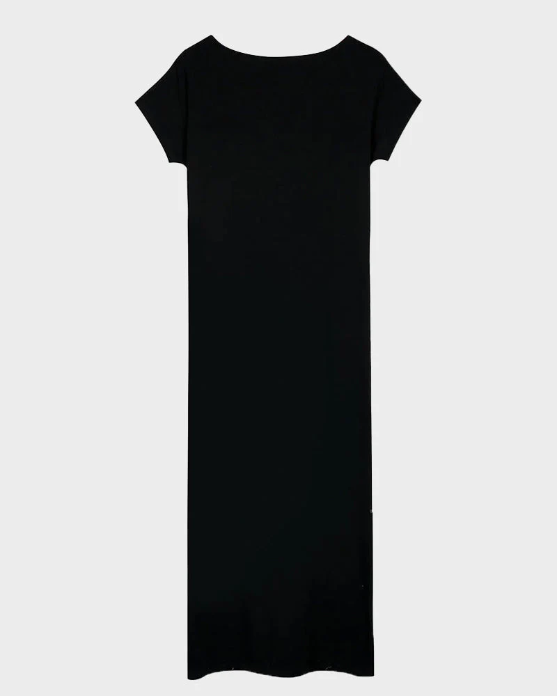 Women’s Solid Color Batwing Sleeve Casual Nightdress - Image 3