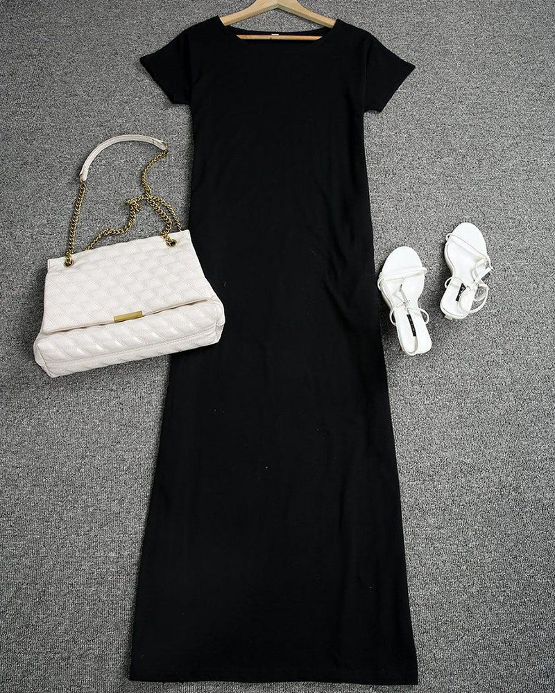 Women’s Solid Color Batwing Sleeve Casual Nightdress - Image 4
