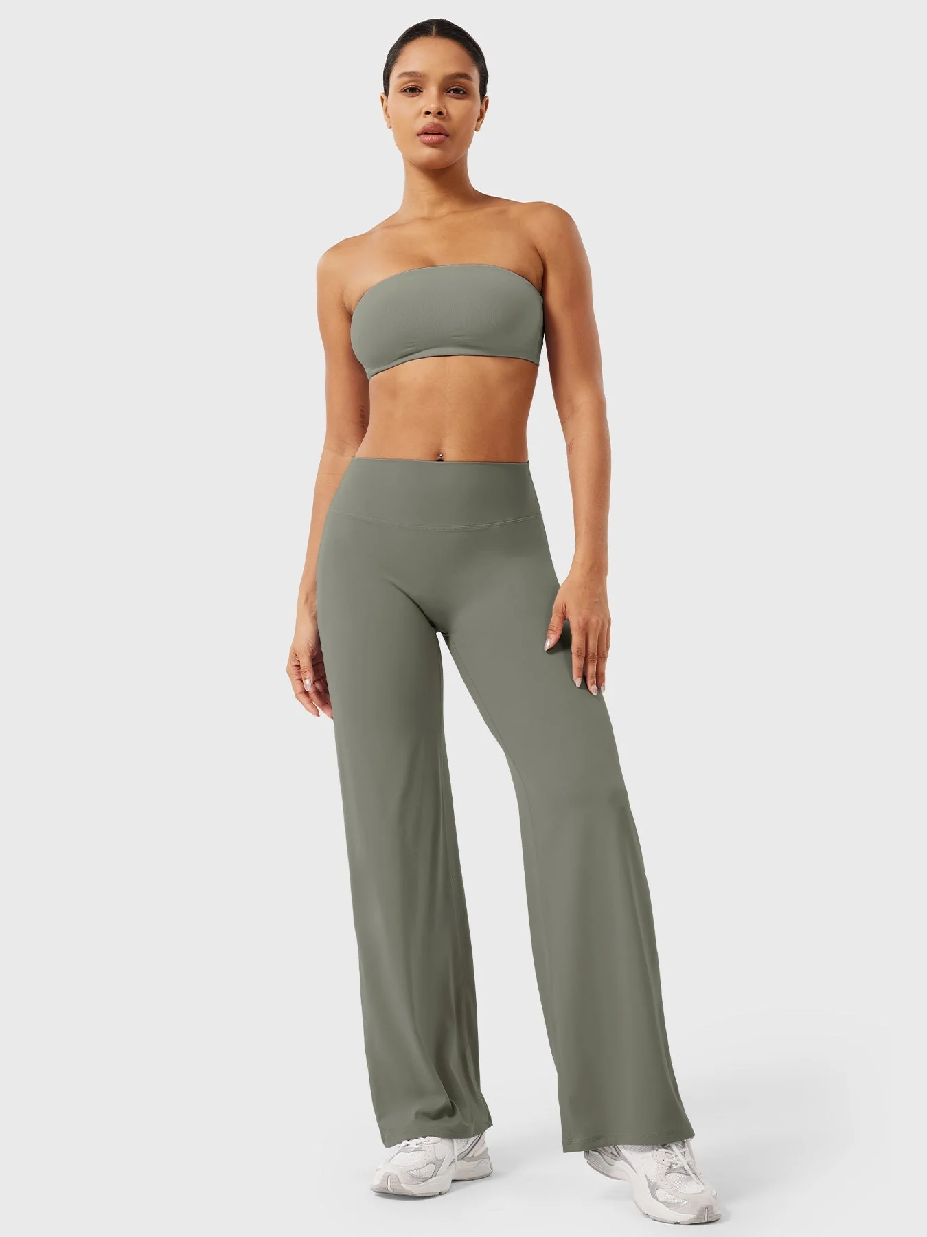 Leggings High-Waist Straight-Leg No Front Seam Buttery Soft Gym Yoga Pants for Women Fitness Tights - Image 36